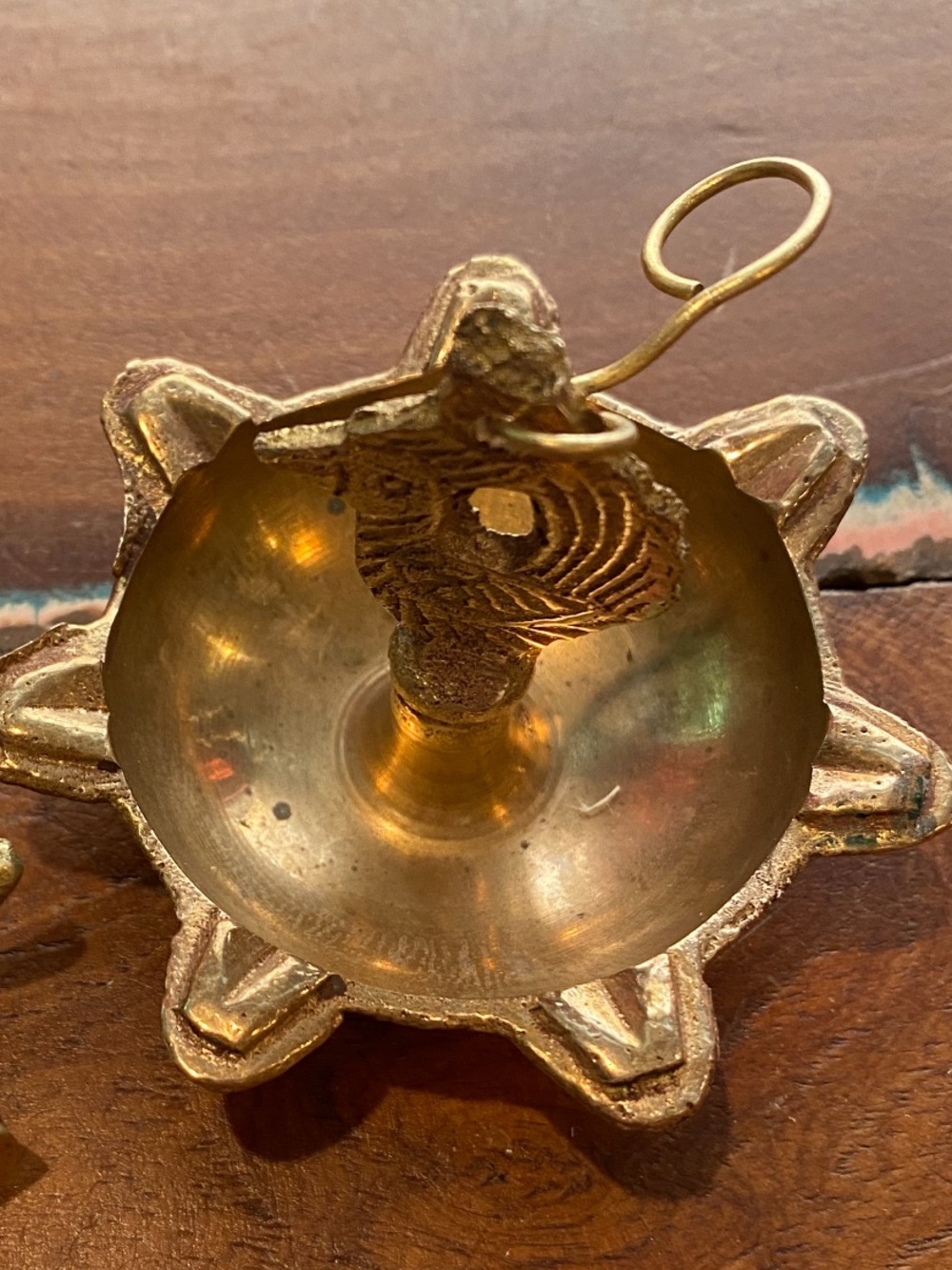 Brass Star Flower Oil Lamp - Gold Decorative Diya